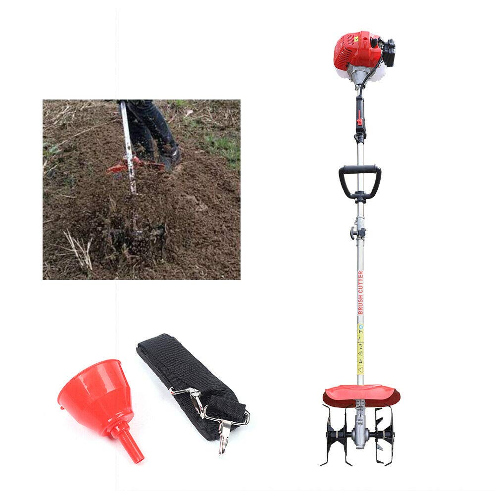 PanDair 42.7CC 2-Stroke Gas Mini Tiller Cultivator Hand Pull Garden Yard Tilling Tool for Garden & Lawn, Digging, Weed Removal & Soil Cultivation