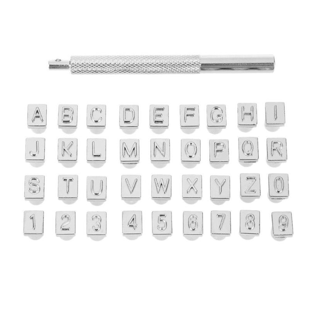 CoLink 36Pcs Metal Letter and Number Stamps Punch Set for Leather