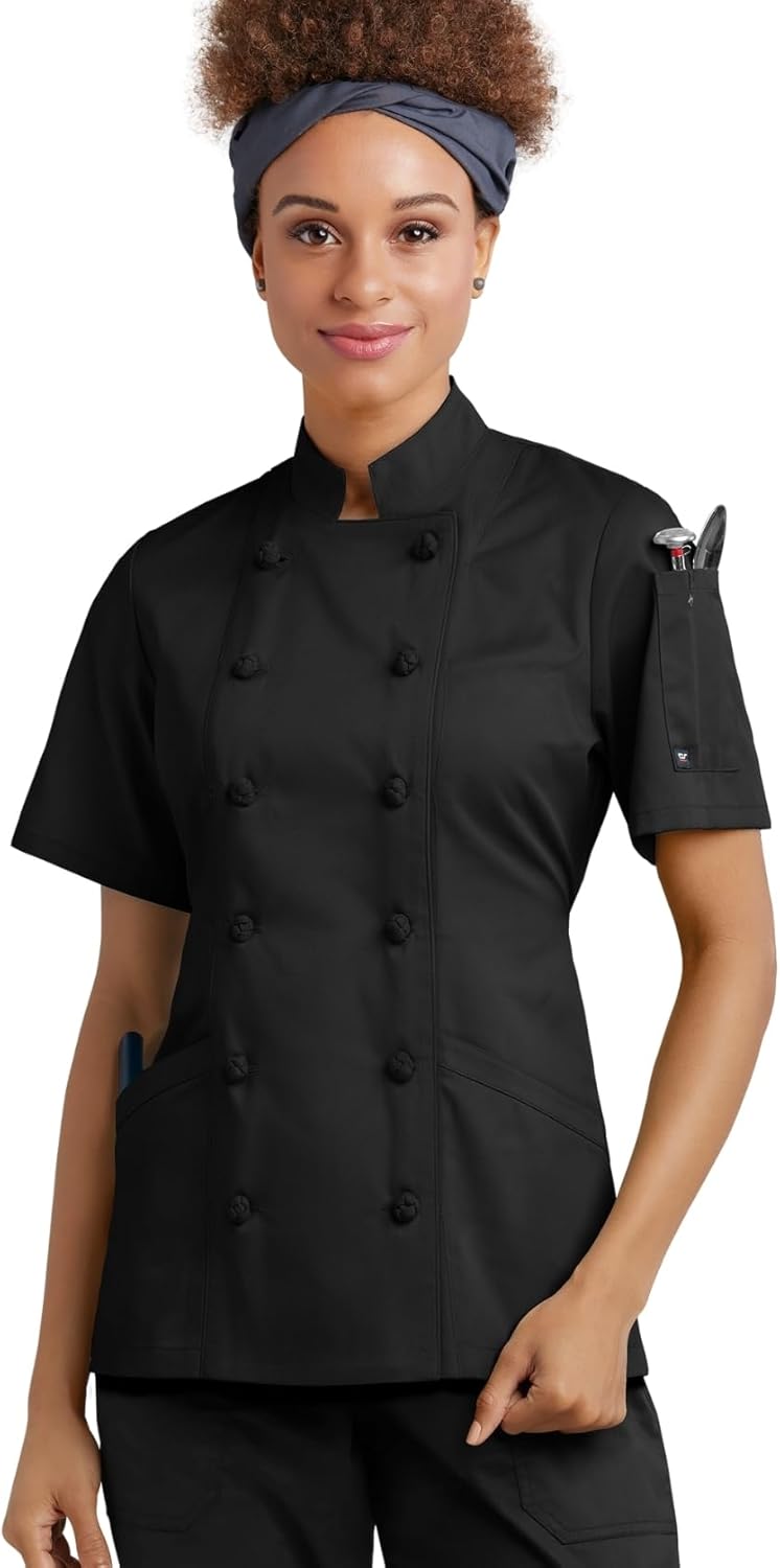 Women's Chef Coat with Knotted Cloth Buttons