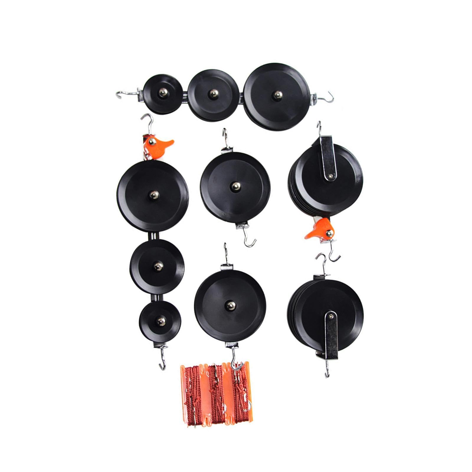 Qianly Poulies de Physique, Kit de Poulies, Matériel Pédagogique pour Expériences de Physique à Domicile et En Classe, Ensemble de Poulies, Ensemble de 7 pièces