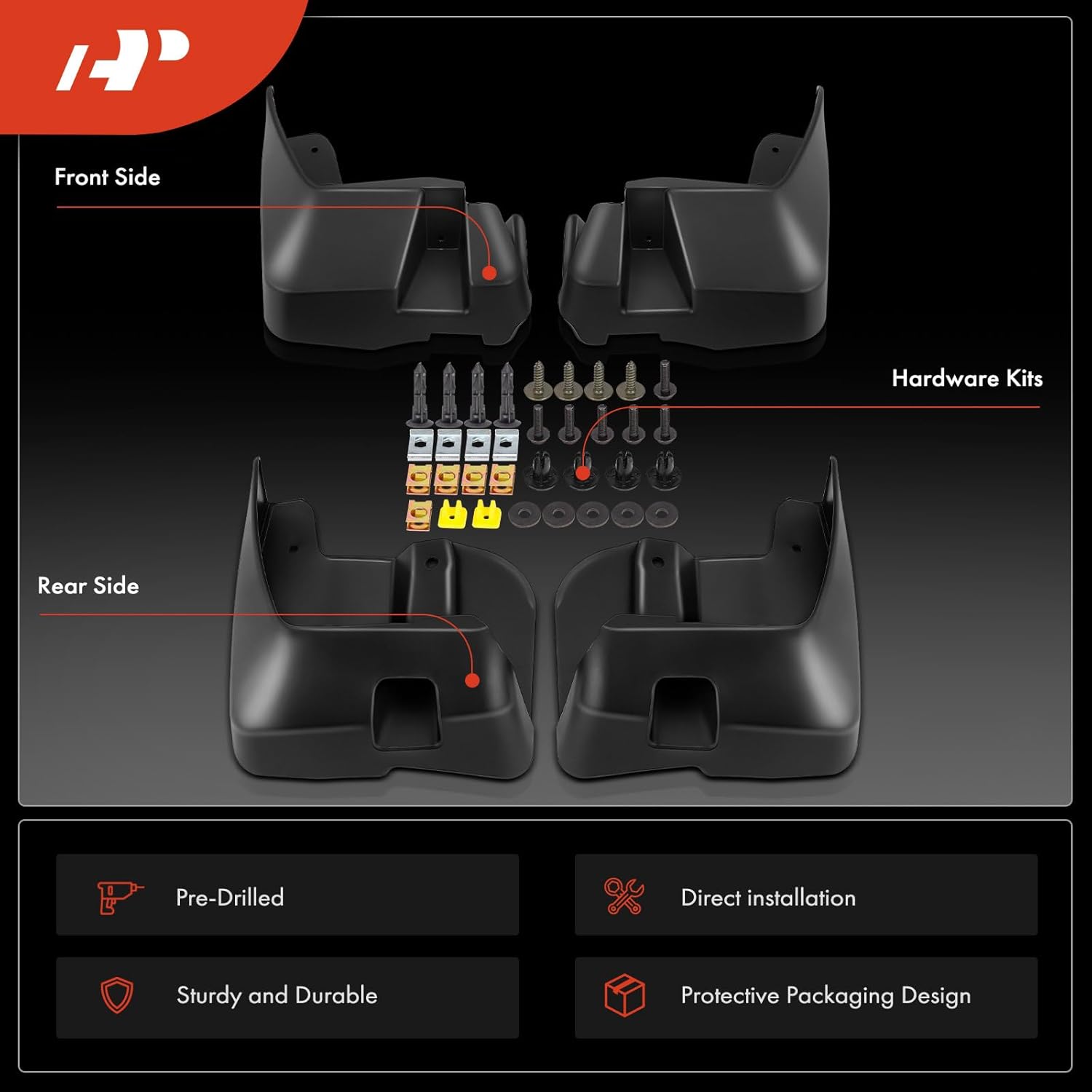 A-Premium Set of 4PCS Mud Flaps Splash Guards Mudguards Mudflaps with Hardware Kits Accessories Compatible with Subaru Outback, 2015-2019, Wagon, Front and Rear (Driver & Passenger Sides)