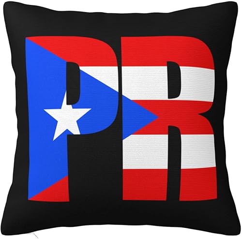 Fundas de almohada con bandera puertorriqueña, fundas de almohada decorativas de 18 x 18 pulgadas, funda de almohada para decoración al aire libre,