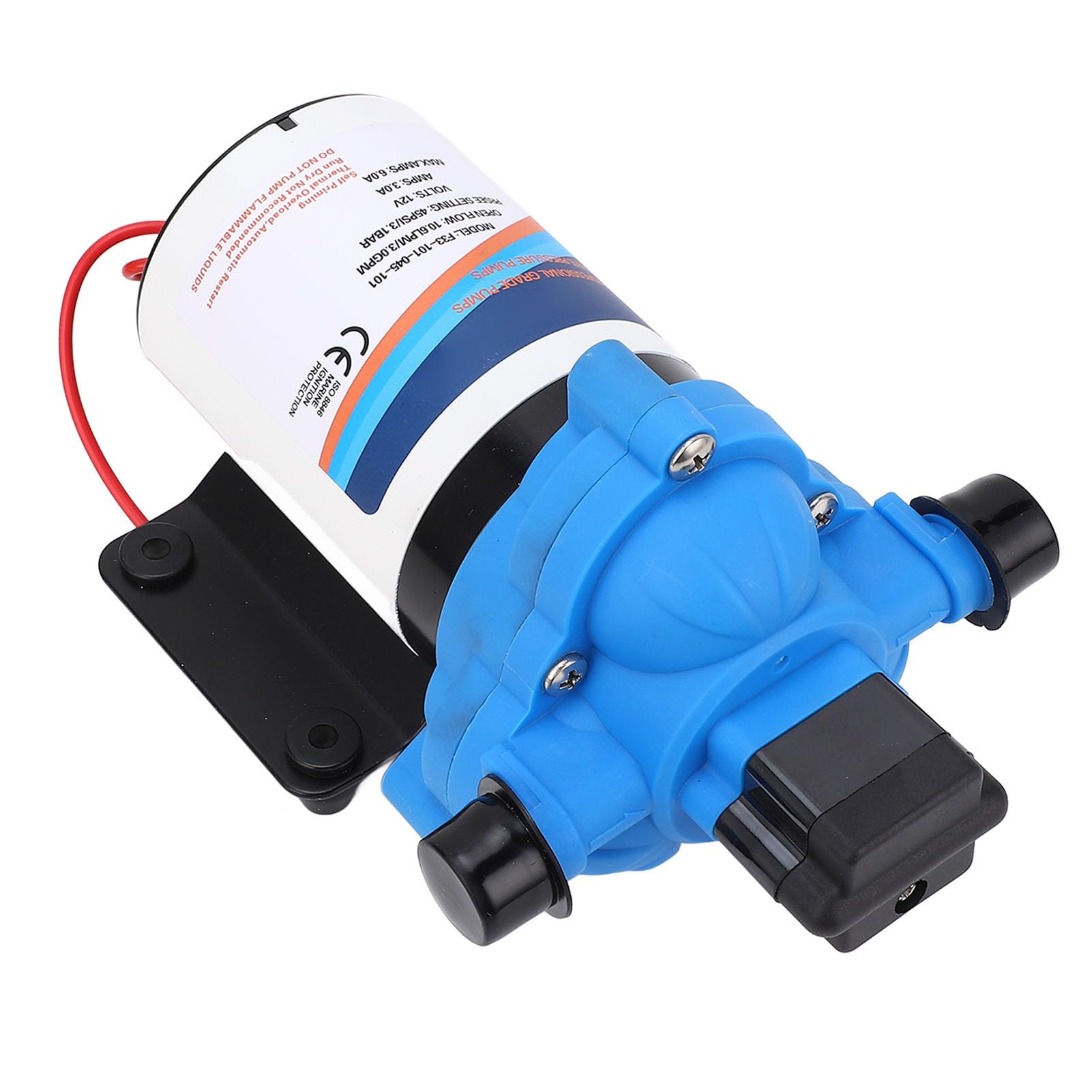 Pompa Wodna do Pojazdów Kempingowych 12 V DC Samozasysająca Pompa Membranowa 3,0 GPM 45 PSI Miedziana Guma Nylonowa z Przełącznikiem Ciśnieniowym Niski Poziom Hałasu dla Jachtu Morskiego