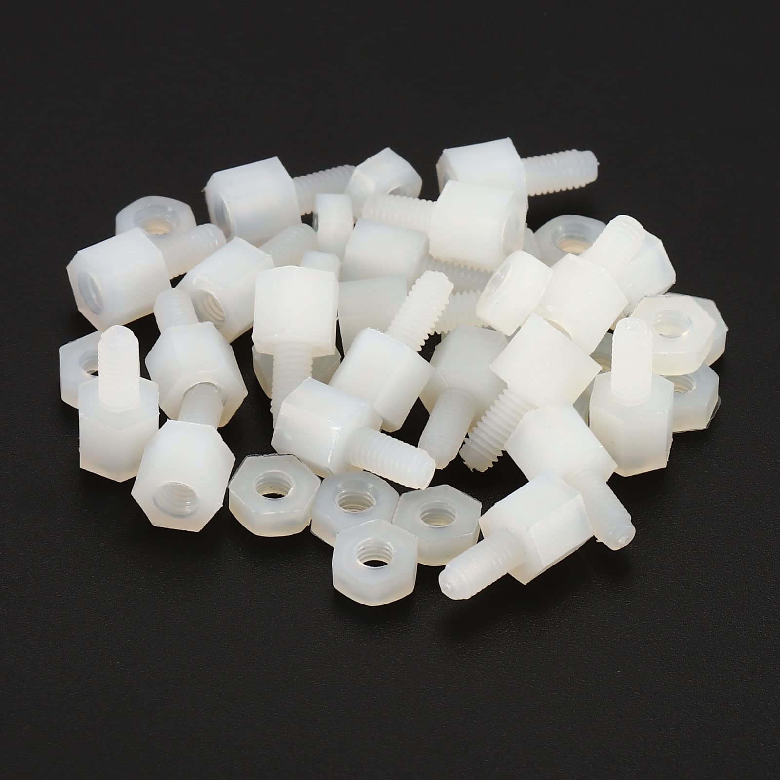 PATIKIL M3 Standoff Screws 40 Pack Nylon Hex PCB Standoffs Nuts for Motherboards Computer Cases, Circuit Boards, Electronics - Image 3