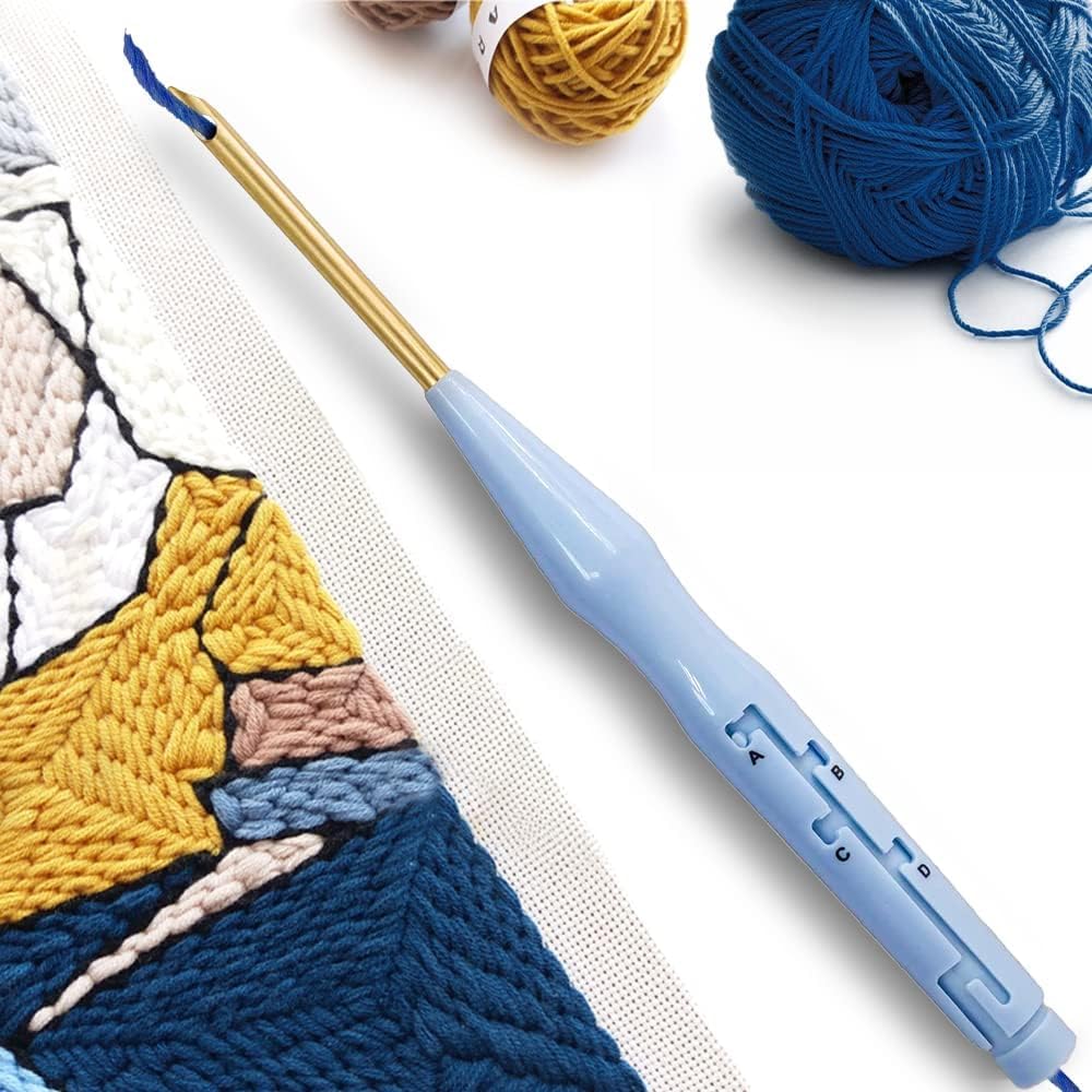 Jasol Punch Needle Tool, Adjustable Embroidery Punch Needle, Sewing Embroidery Punch Pen, Felting Threader Needles For Embroidery Rug Diy Handmade Art Crafts