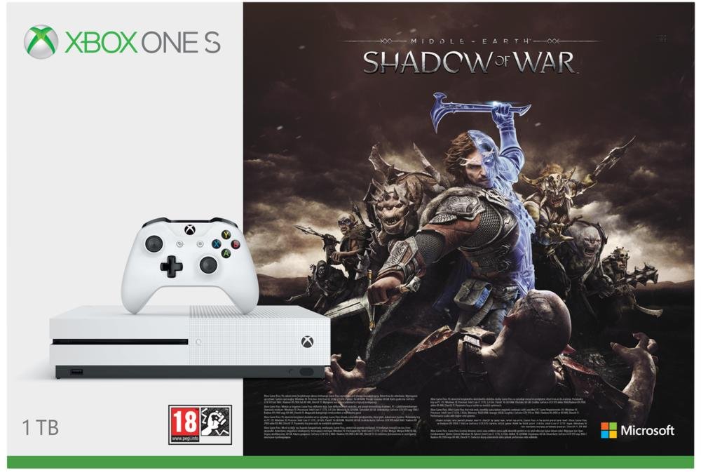 Xbox One S 1TB Konsole + Mittelerde: Schatten des Krieges