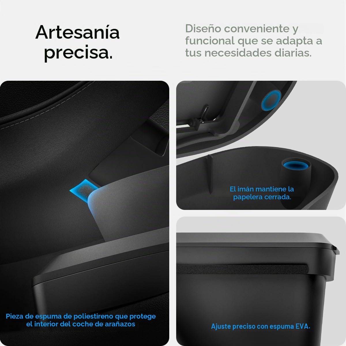 Spigen Papelera Interior para Tesla Model 3 2026 Highland para Puerta del Coche, Incluye 50 Bolsas, Diseño Compacto, Eliminación Fácil de Residuos (Solo Lado del Conductor)