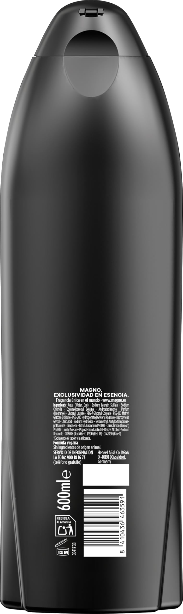 Magno - Gel de Ducha Black Energy 600ml - Fragancia energizante de toques cítricos