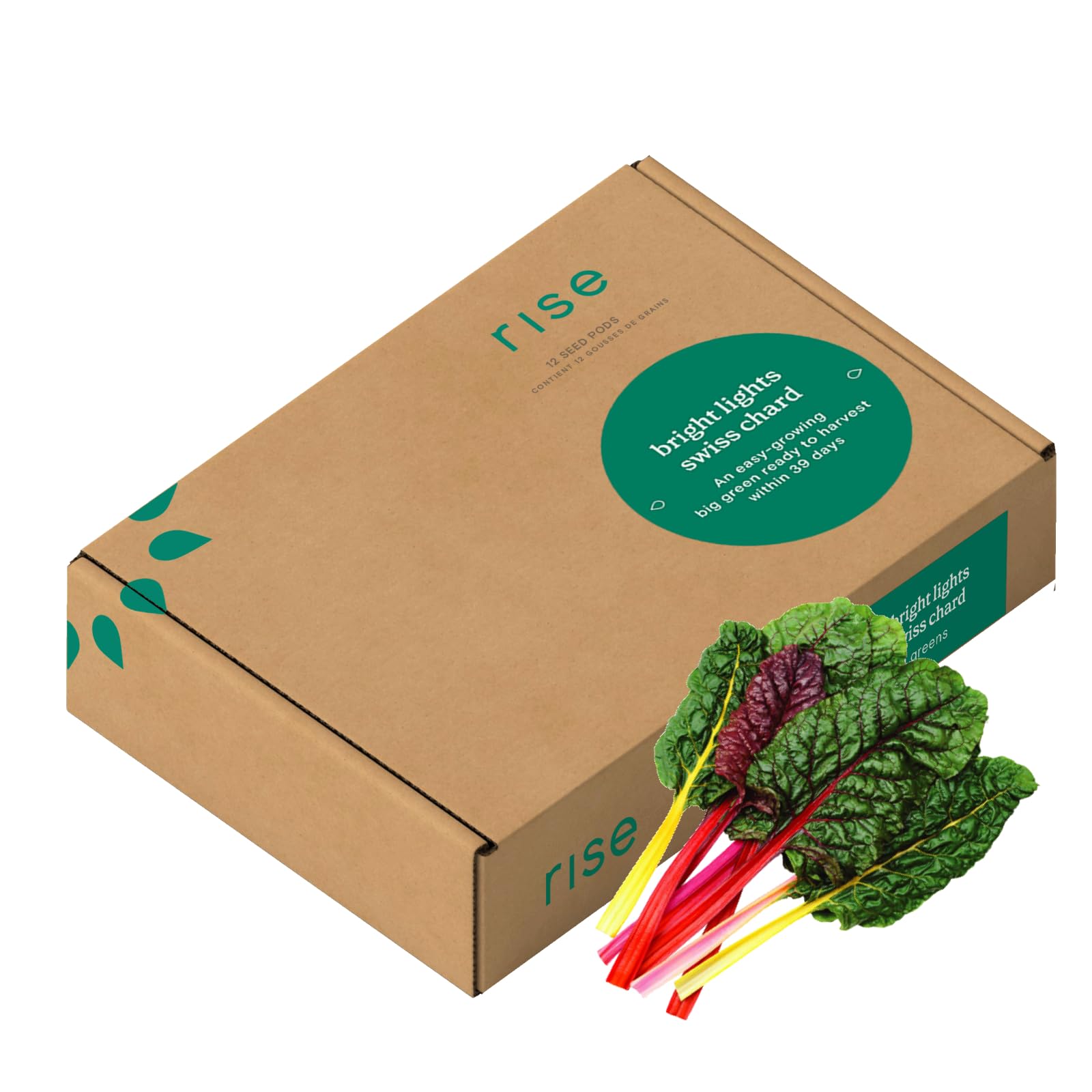 Rise GardensBright Lights Swiss Chard Pod Kit, Vegetable for Planting in Hydroponic Gardens and Indoor Growing Systems, 12-Pack