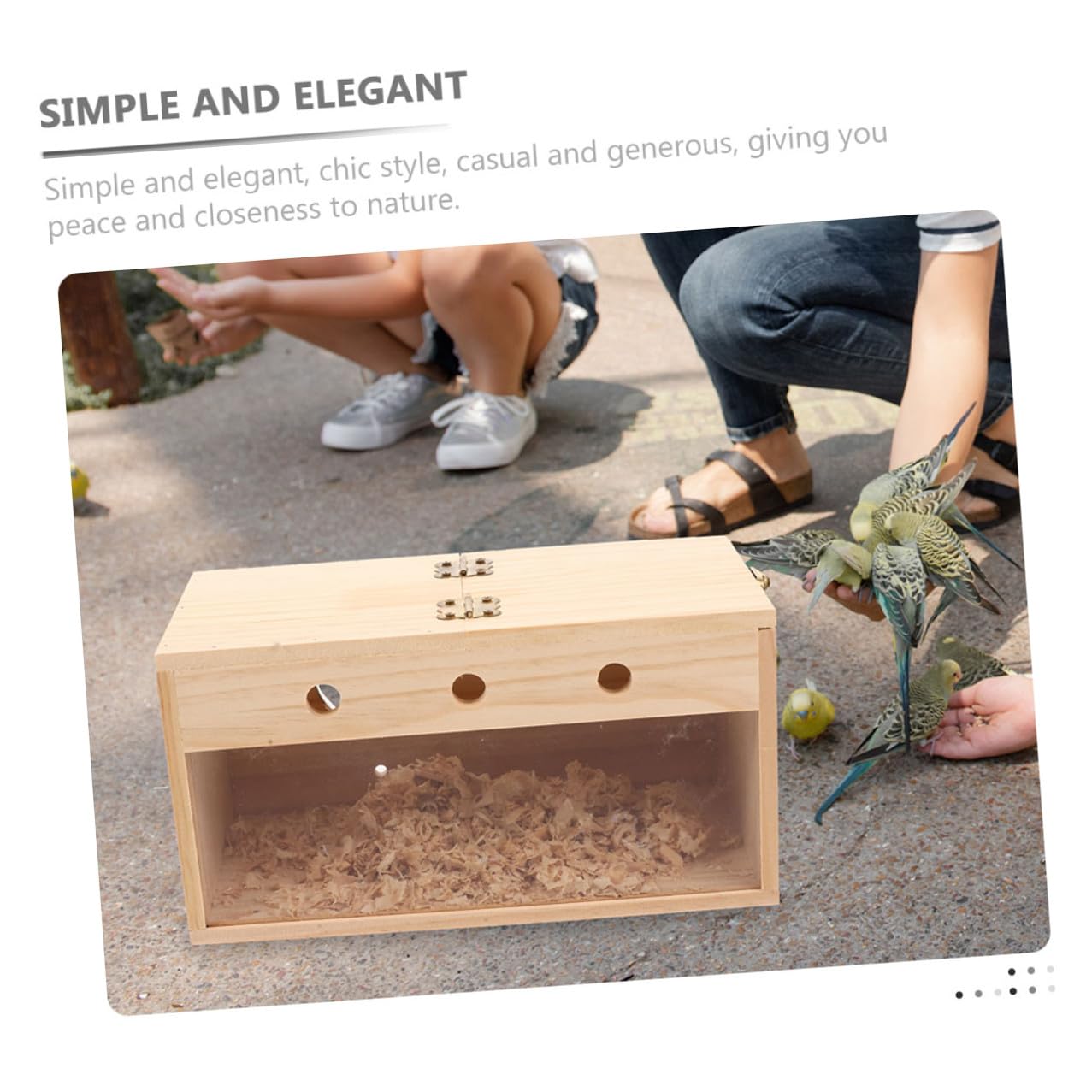 DOITOOL Caja Nido para Cría de Aves de Madera Beige para Pájaros Lugar Cálido y Seguro Accesorio Adecuado para Jaulas en Hogar y Jardín