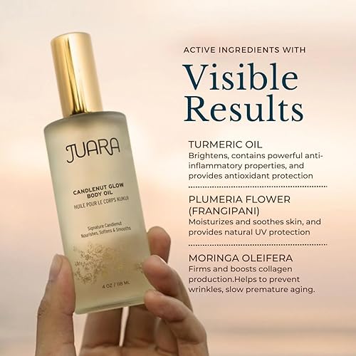 Miniatura 3 de Juara Candlenut Glow - Hidratación de lujo para la piel, manos, pies, cabello, terapia de piel seca, tratamiento hidratante, fórmula ligera, sin
