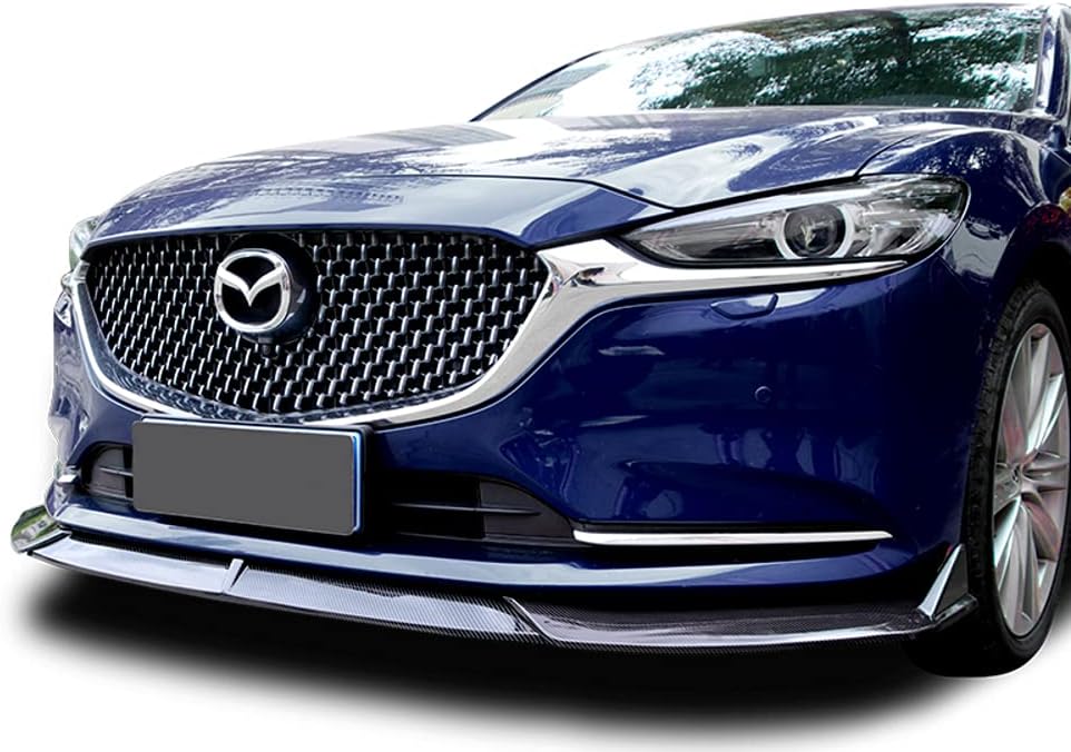 Q1-TECH, 9-Piece Front Bumper Body Kit Lip & Side Skirt Extensions Diffuser Set Compatible with 2019 2020 2021 Mazda 6 Atenza, Front Lip Spoiler Air Chin Body Kit Splitter ABS (Painted Carbon)