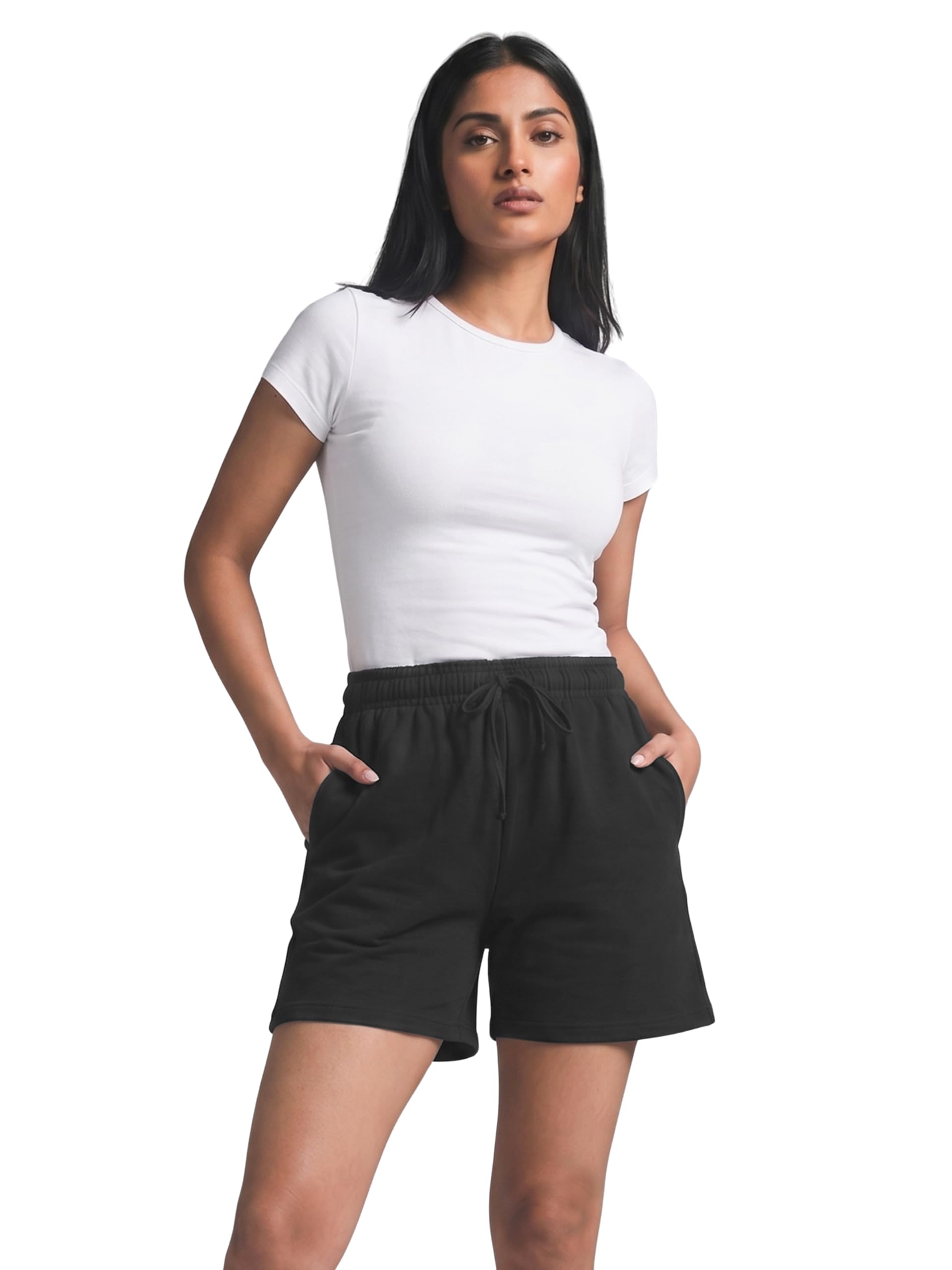 fflirtygo Women’s Premium Cotton Shorts with Pockets | High Waisted Casual Comfortable Summer Wear | Soft Breathable Lounge Shorts-picture-49