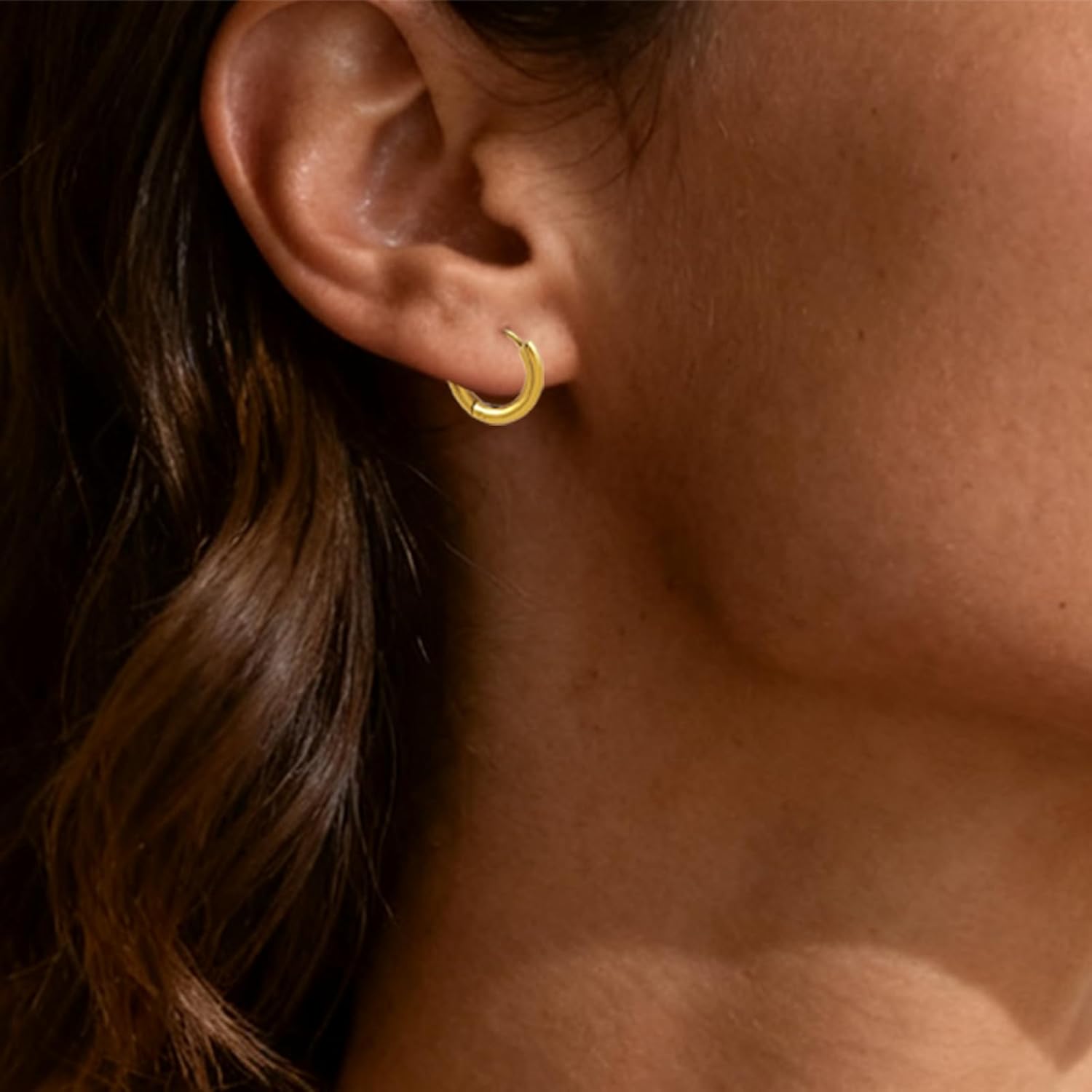 6Pairs Gold Hoop Earrings for Women and Men, Stainless Steel Classic Thin Circle Earrings Set, Lightweight Cartilage Hoops, 10mm-20mm Earrings for Helix Lobe - Image 2