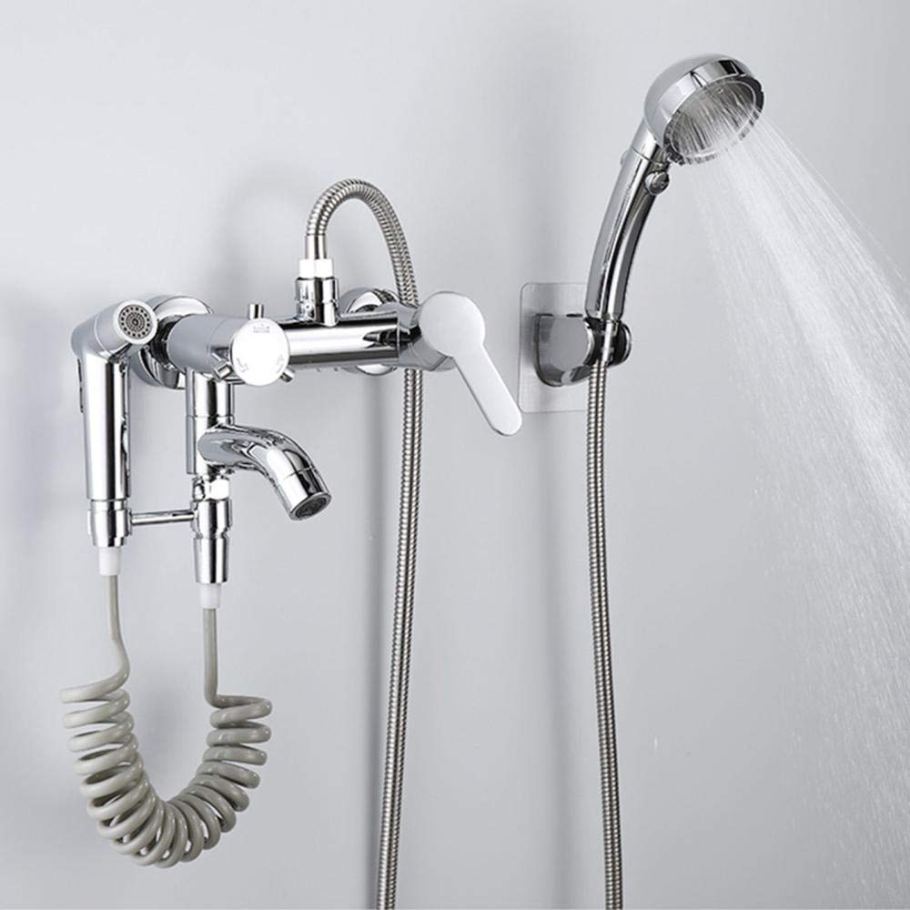 Robinet de douche mural en laiton à jet doux multifonction pour baignoire moderne