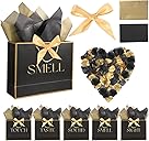 BHHQHH 5 Senses Gift Bags for Him Her Five Senses Gift Bags with Ribbon Handles Tissue Paper Petals Black Gift Bag for Birthday Anniversary,Wedding,Valentine's Day