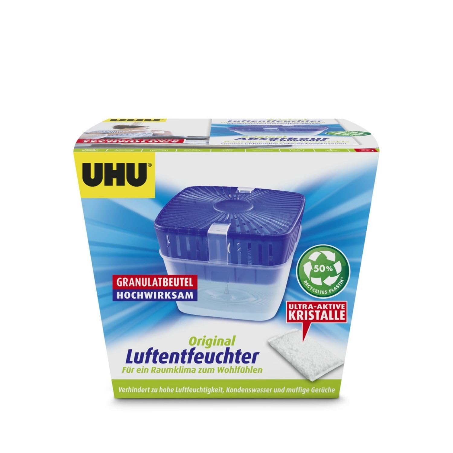 Ricarica Per Deumidificatore UHU 47135, 450g, Per Ambienti Fino A 45 M³, Con Indicatore E Paraspruzzi, Elimina Umidità E Cattivi Odori - 3