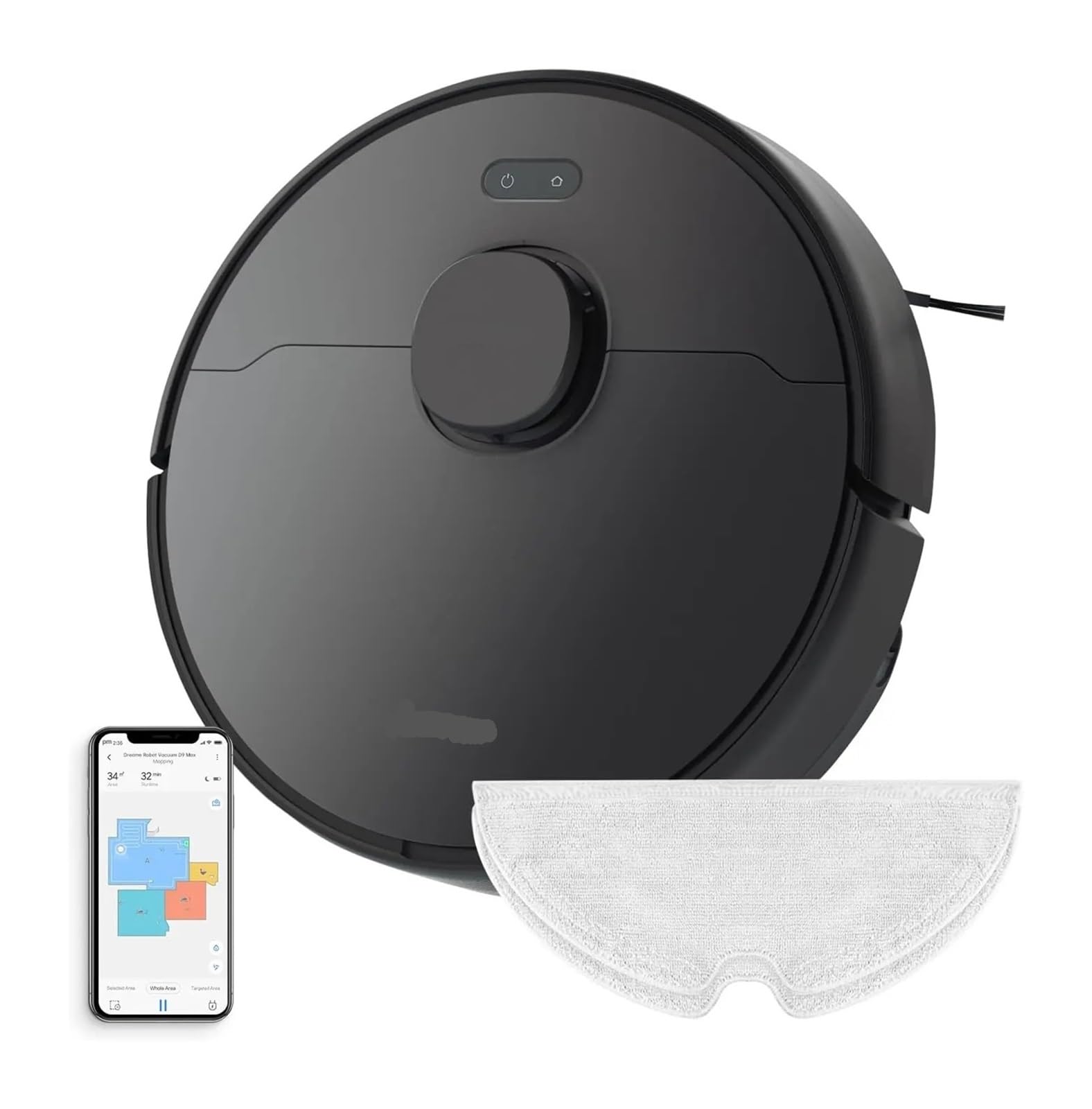 EWsdsfs D9 Max Robot Vacuum and Mop Combo, LiDAR Navigation, 4000Pa Strong Suction Power, 180mins Runtime, 2-in-1 Sweep