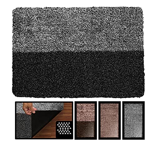LUCA HOME – Felpudo Magic Mat Clean Entrada a casa 45x75cm Negro, bicomponente, Felpudo Multiusos Muy Absorbente para Exterior e Interior, Lavable en Lavadora, atrapa Toda la Suciedad mágicamente