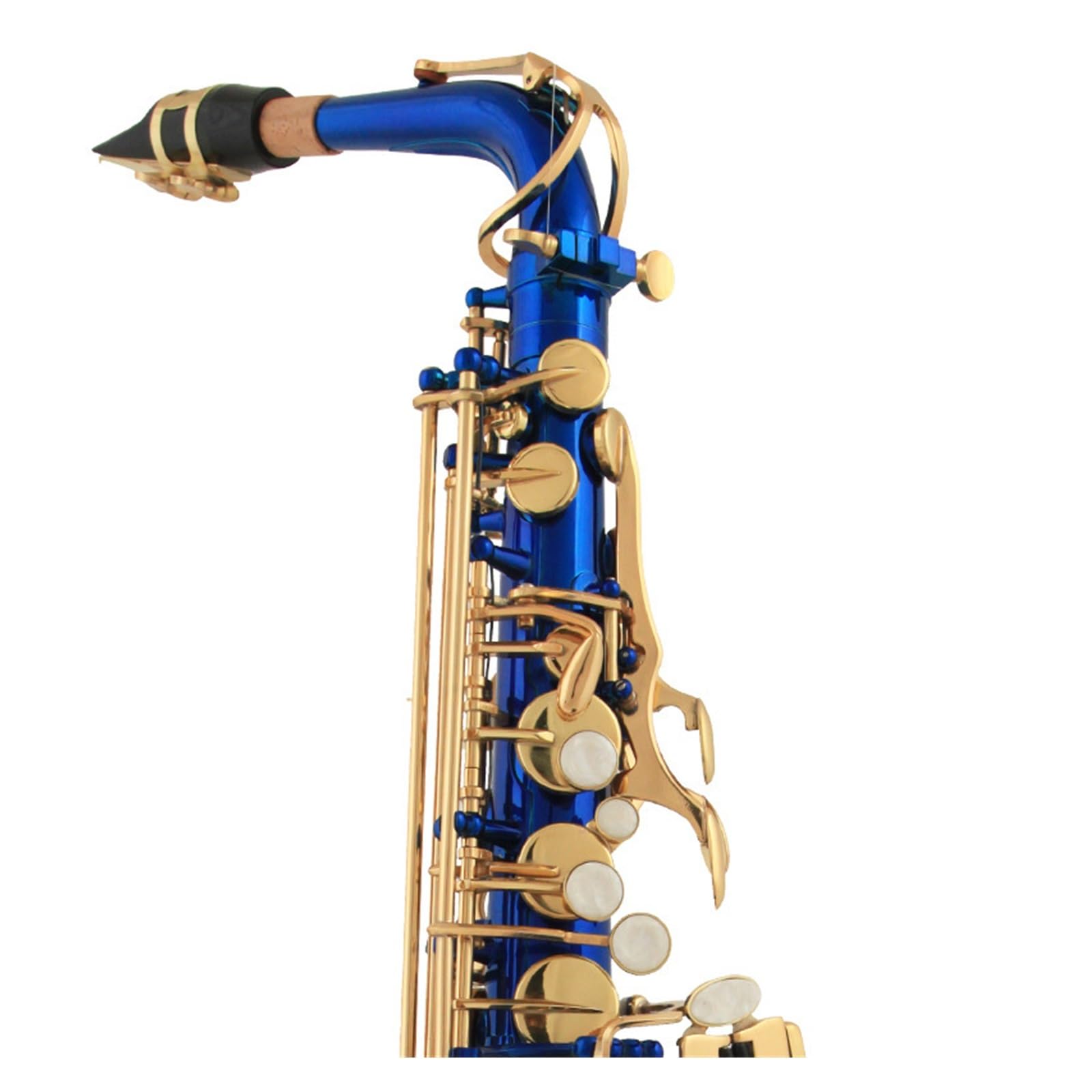 Sassofono Contralto In Mi Bemolle Laccato Blu Con Chiave Dorata Per Principianti Sassofono