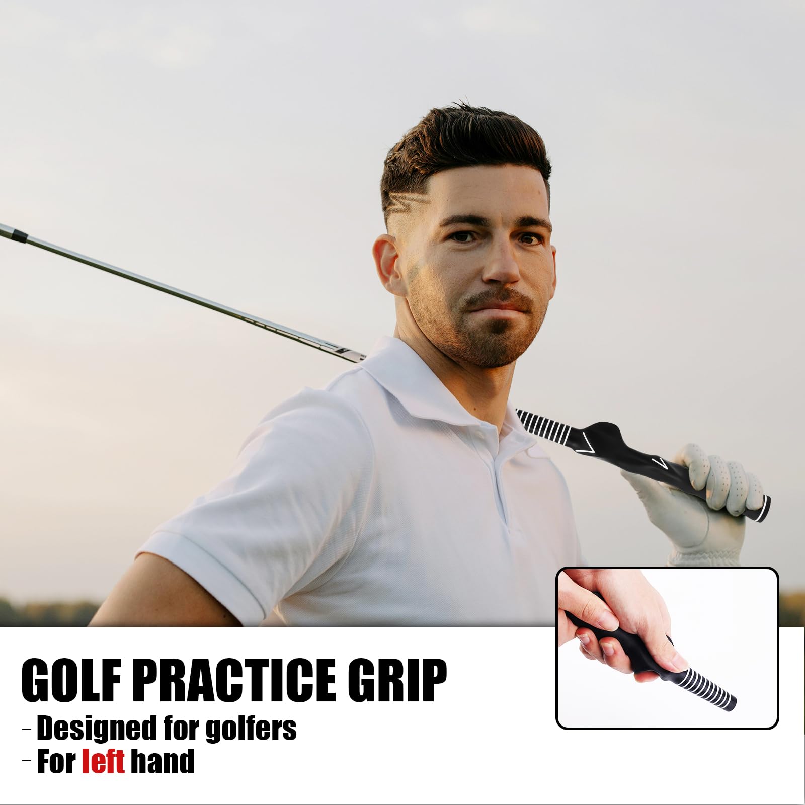 Entrenador de Agarre de Golf para Zurdos, Empuñadura de Entrenamiento de Golf Antideslizante Accesorios de Ayuda para Práctica para Hombres y Mujeres Principiantes Aficionados y Profesionales
