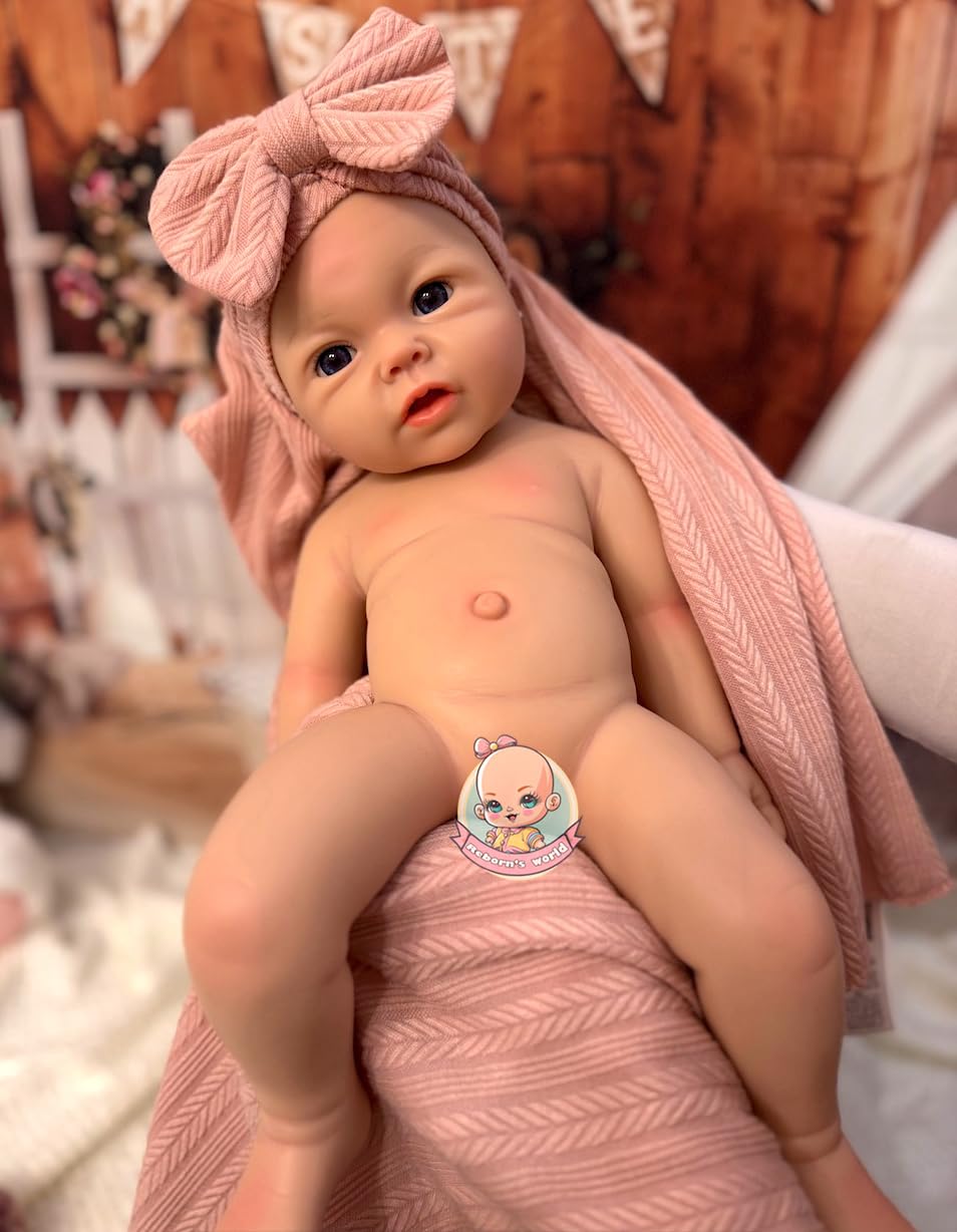 Muñeca Bebe Reborn Silicona Platino Blanda Cuerpo Completo Leslie Niña - 47cm / 2,8kg (Pack Premium)