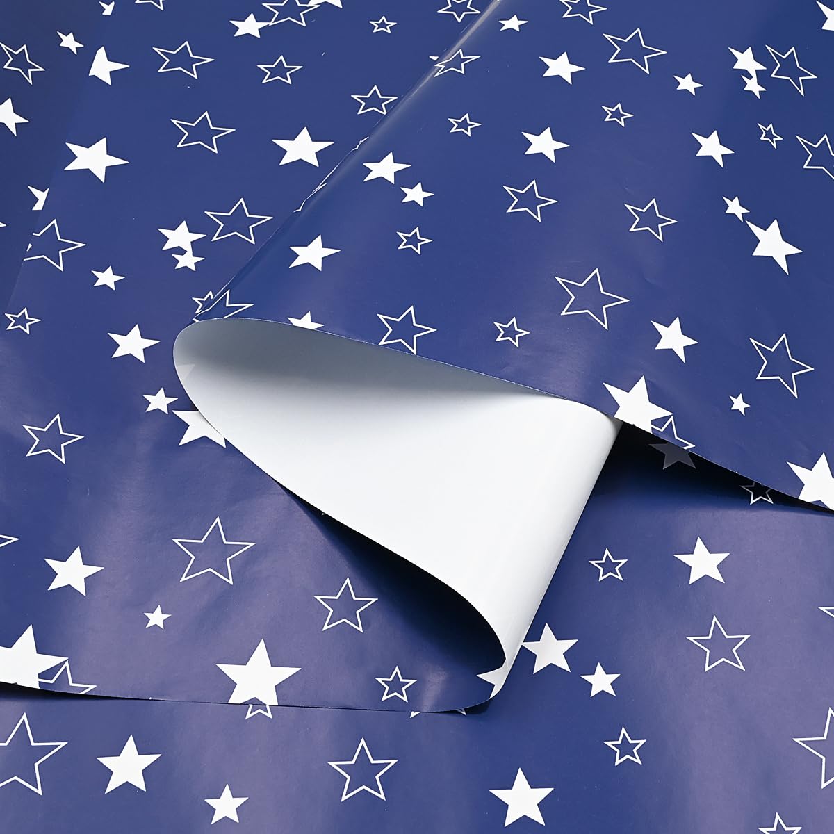 Rouleau Papier Cadeau Kraft Motif Étoiles Bleues