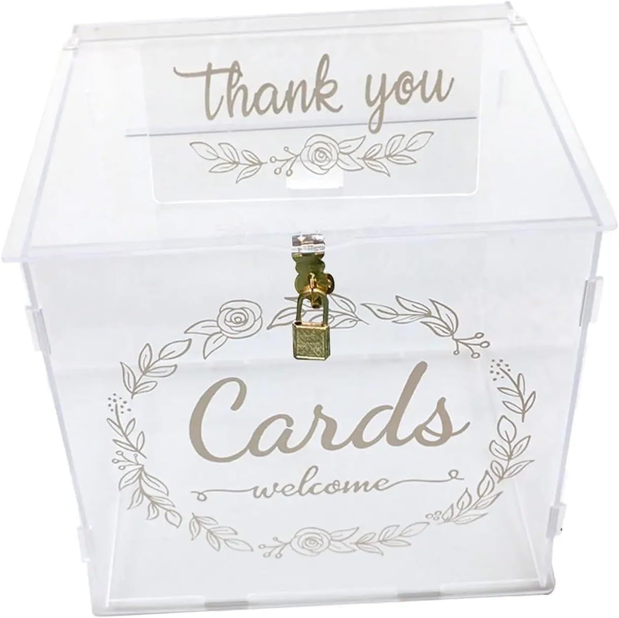 Wedding Cards Box Clear Size 25.5x21.5x25cm Card Collection for Party Reception Anniversary