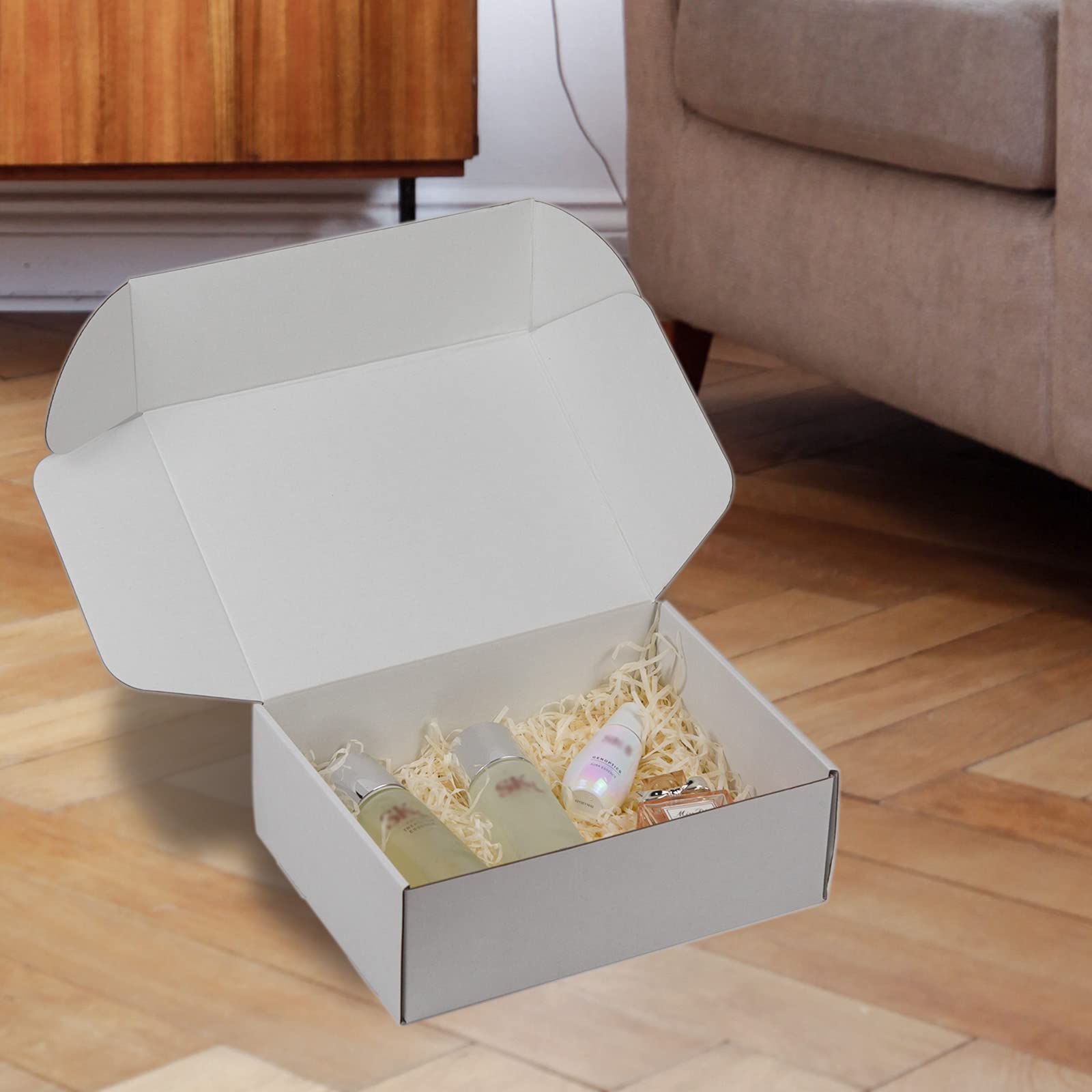 Cajas De Envío Pulgadas, Paquete 20, Cartón Corrugado , Correo Medianas Para Embalaje Pequeñas Empresas, Blanco, 12 X 9 4