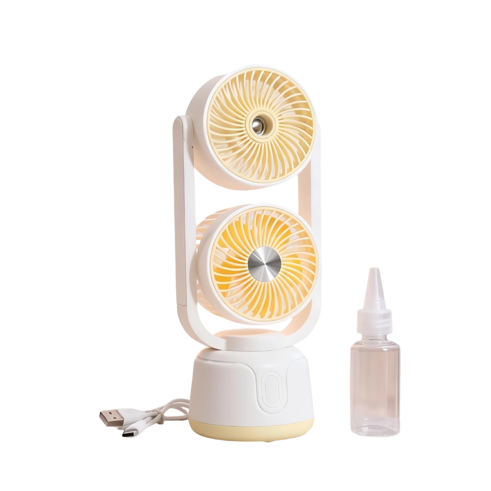 TAZIZI Portable Cooling Fan Rechargeable Desktop with Water Misting Sprayer Humidifier Cooling Fan for Camping Outdoor Rechargeable Misting