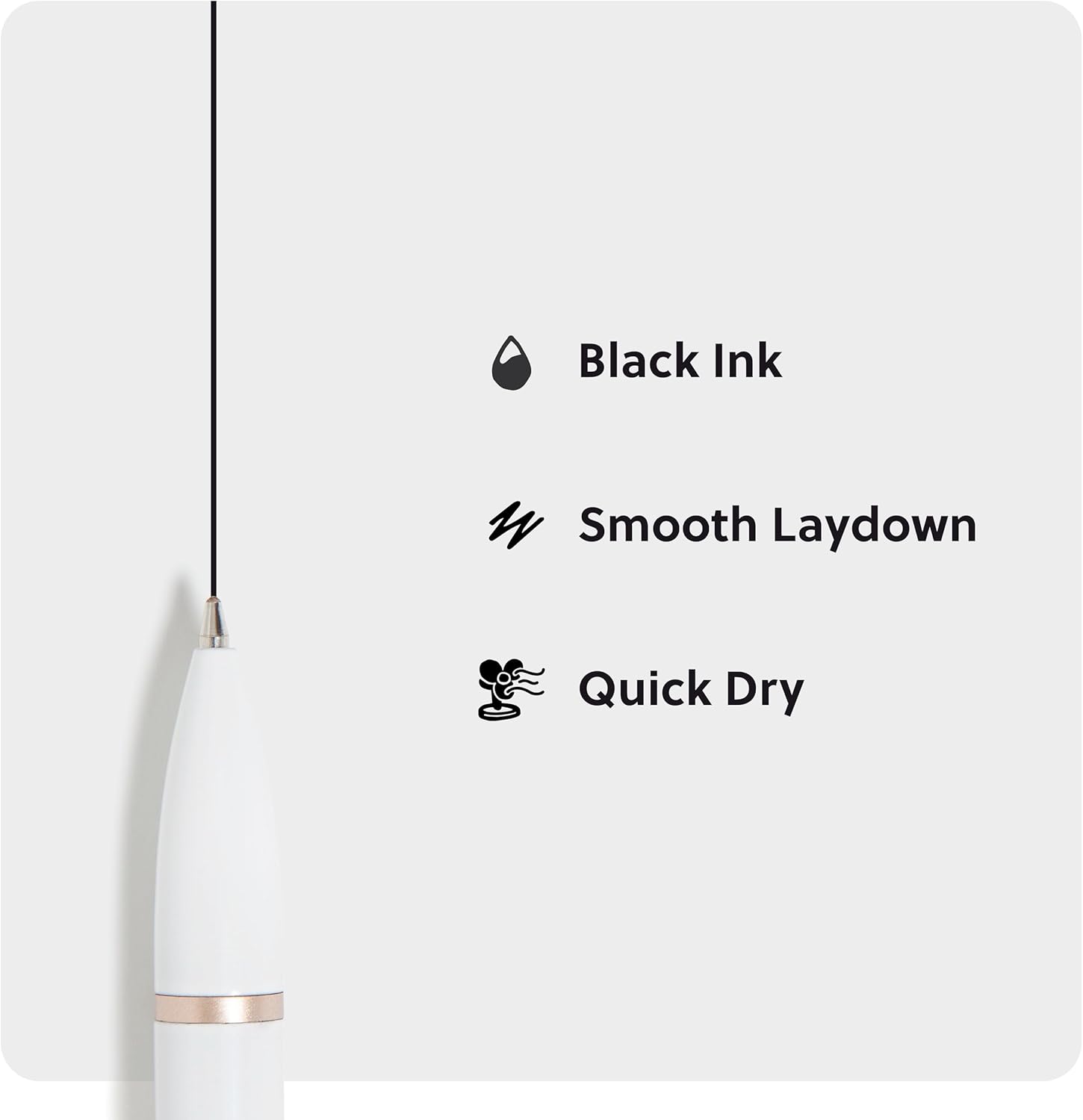 U Brands Monterey Ballpoint Pens, Set of 12, White and Rose Gold, Bold (1.0 mm) Point, Black Ink