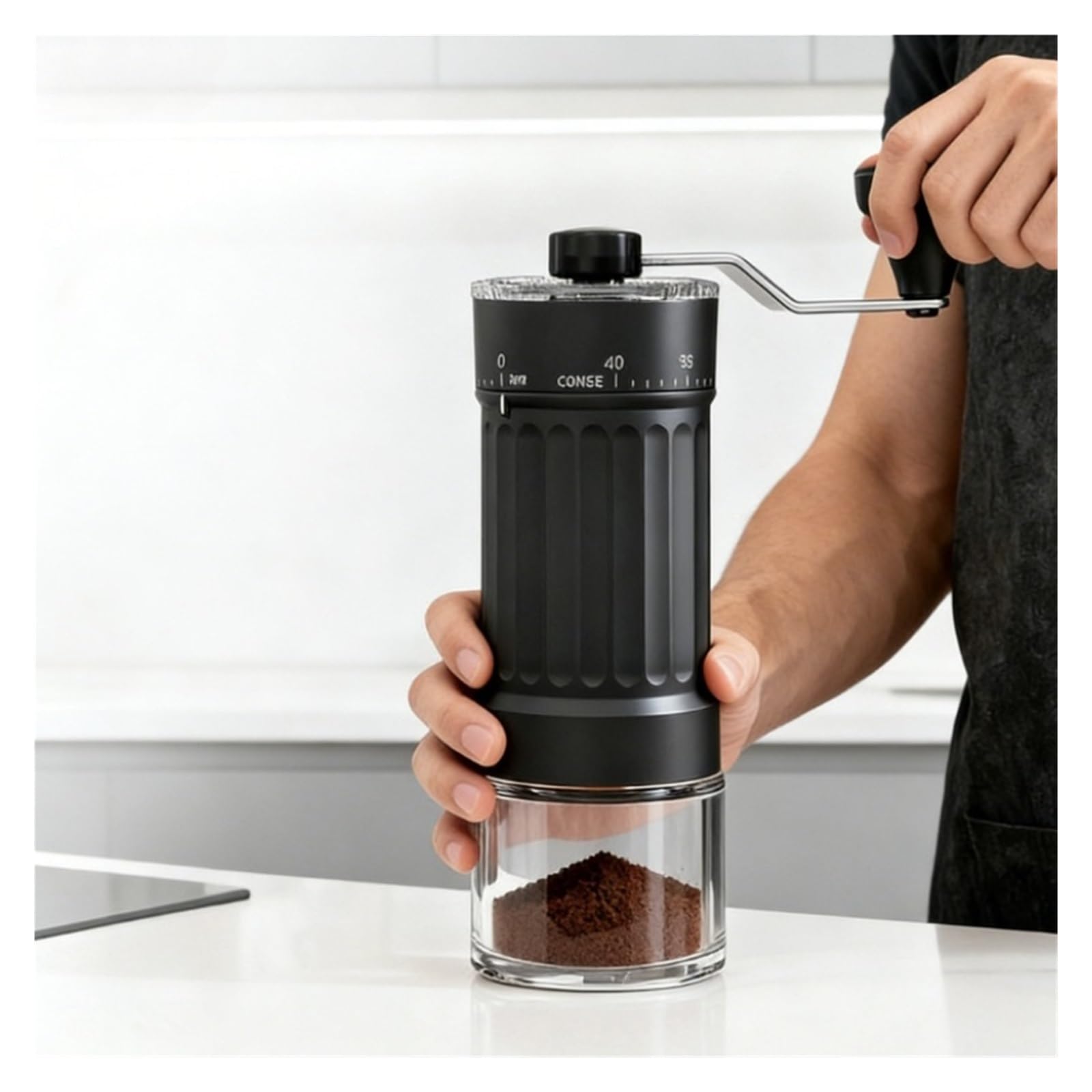 Macinacaffè manuale a manovella regolabile portatile con macinacaffè, compatibile for viaggi e uso domestico