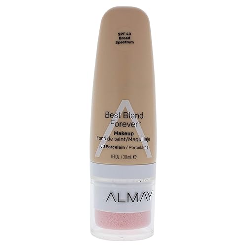 Almay Best Blend Forever - Base de porcelana, 1 onza líquida, SPF 40 de amplio espectro