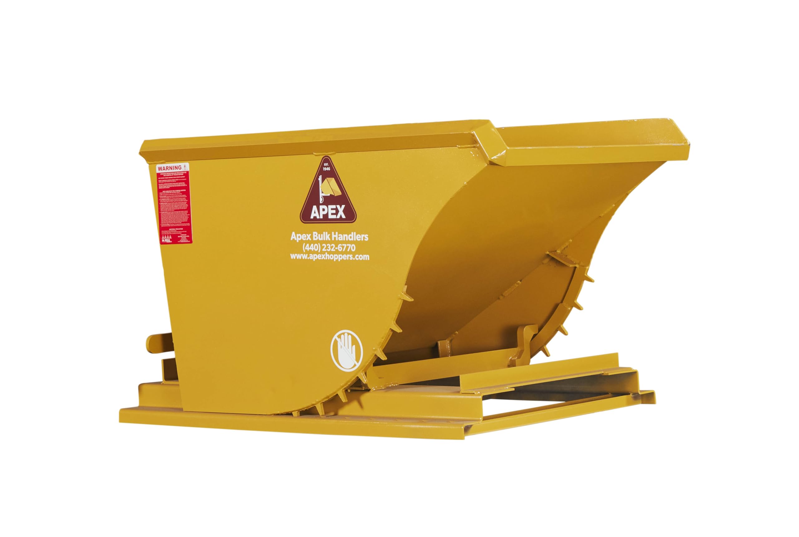 APEX HD100 Self-Dumping Hopper, front view з розмірами
