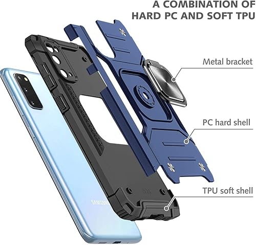 Miniatura 11 de Funda para Samsung S20 FE, Galaxy S20 FE 5G con protector de pantalla: grado militar giratorio de 360° con soporte giratorio a prueba de golpes