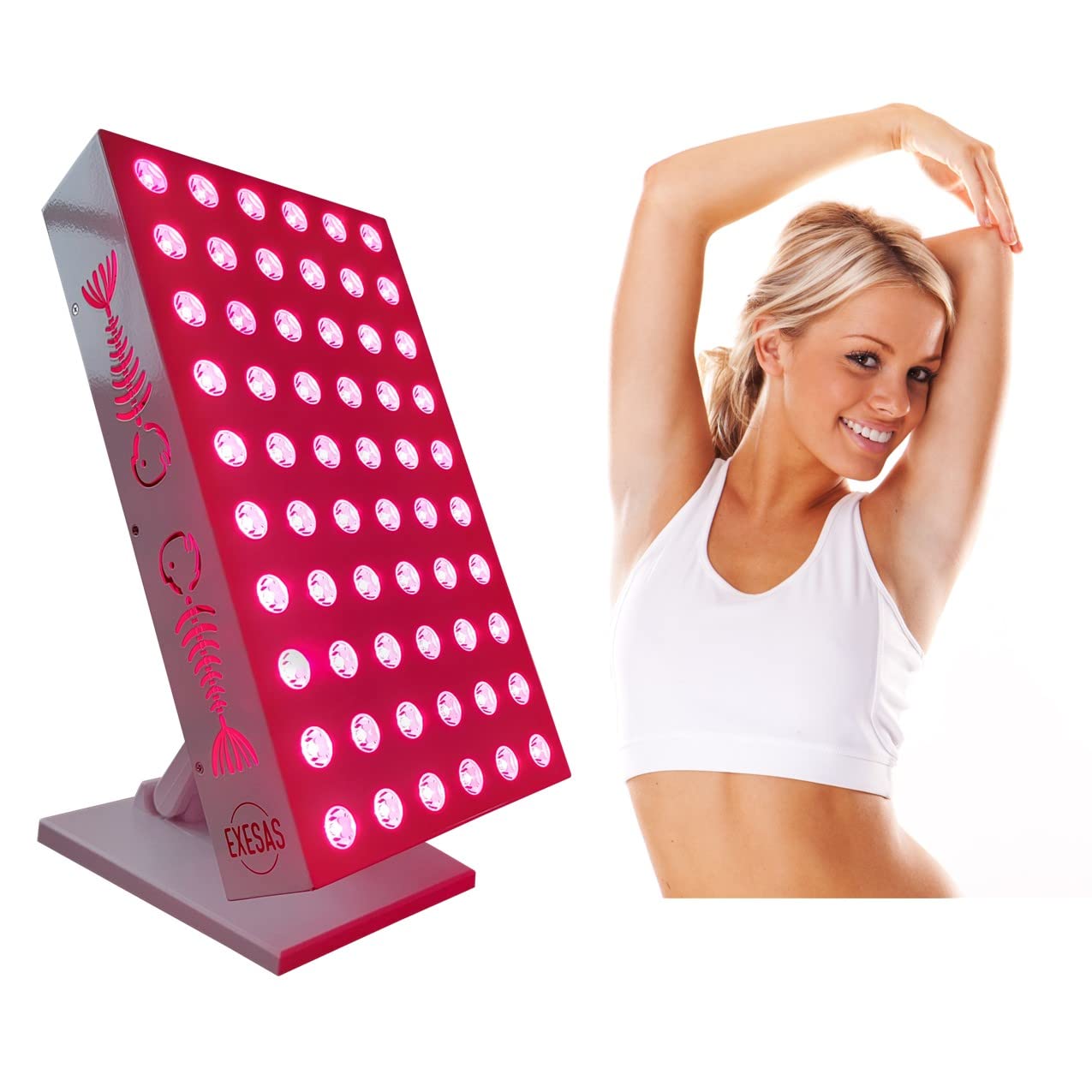 Buy EXESAS Newest 60 LEDs, 300W, DualChip Red Light Therapy Device for