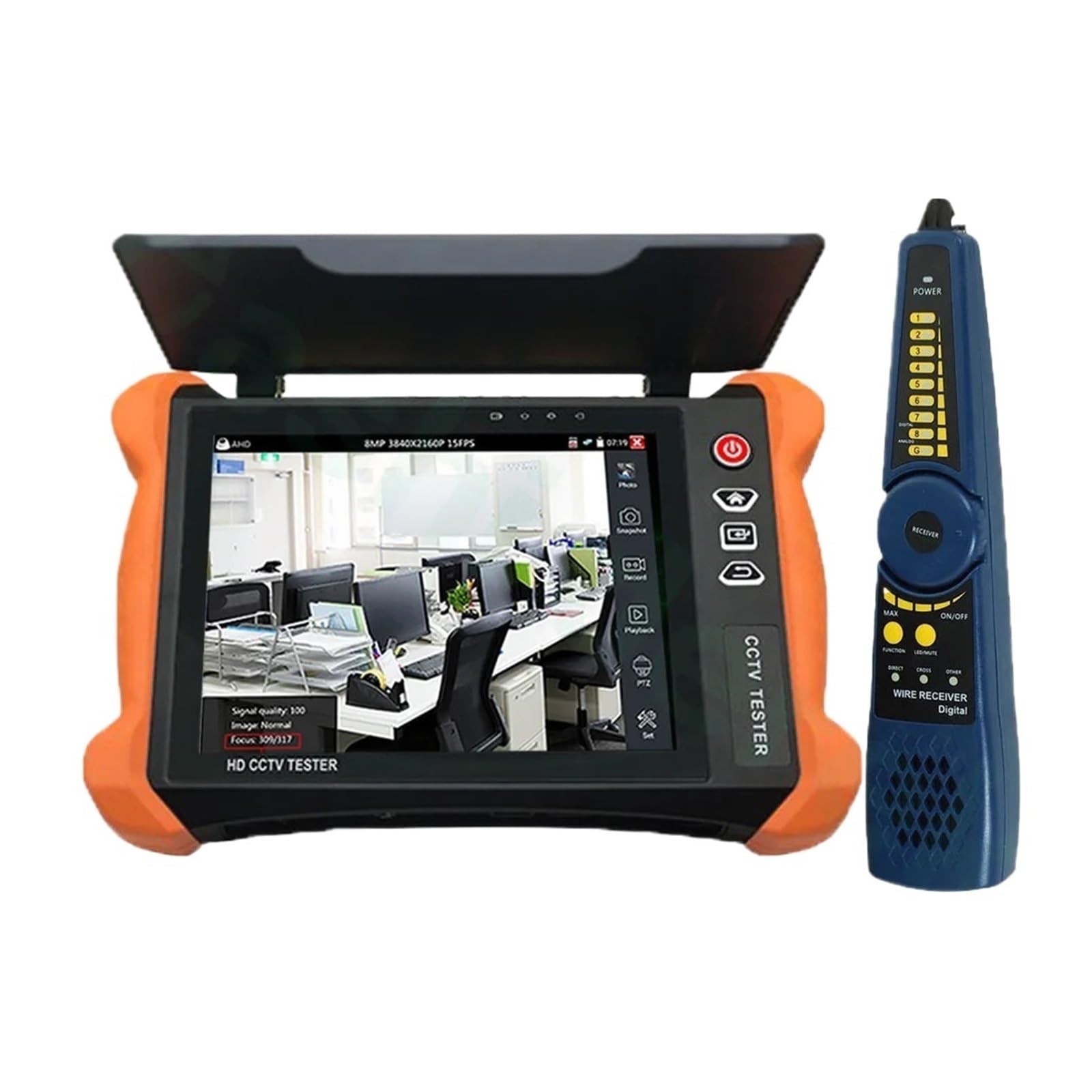 CCTV Tester, 8inch Functional CCTV Tester X9MOVTADHS 8MP CVI TVI AHD EX-SDI Camera IP Rapid TDR Cable Video Level Meter(X9 ADHS)