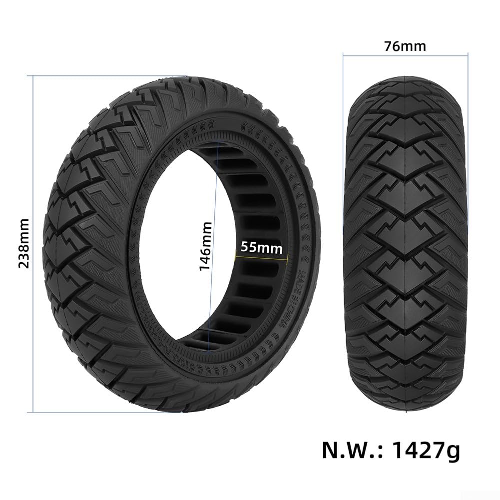 Ruedas de Repuesto para Patinete eléctrico de 10 Pulgadas, neumáticos Todoterreno de Goma Maciza de 10 x 2,70-6,5 para Patinete eléctrico G2