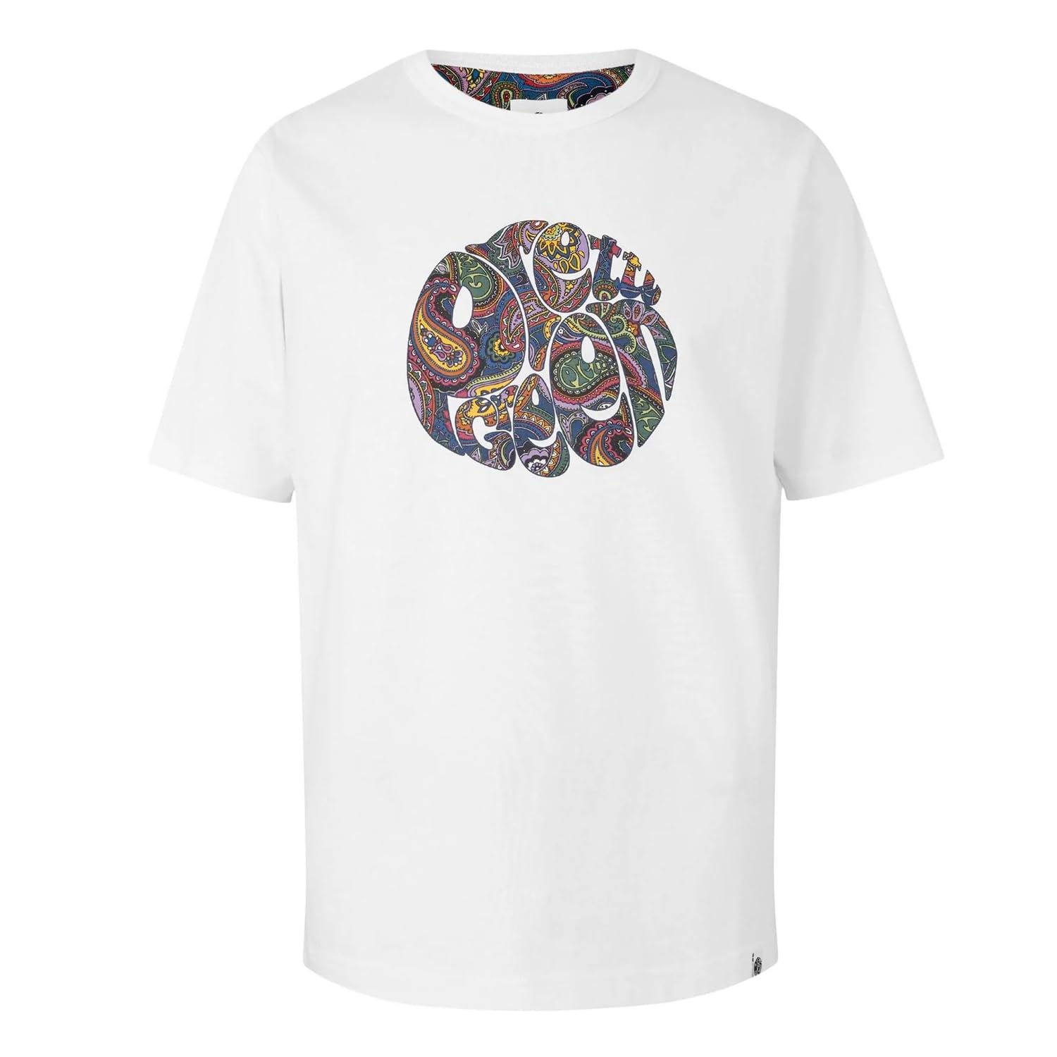 Pretty Green Men's White Pg House Paisley Regular Fit T-Shirt in Size M, Sports Direct