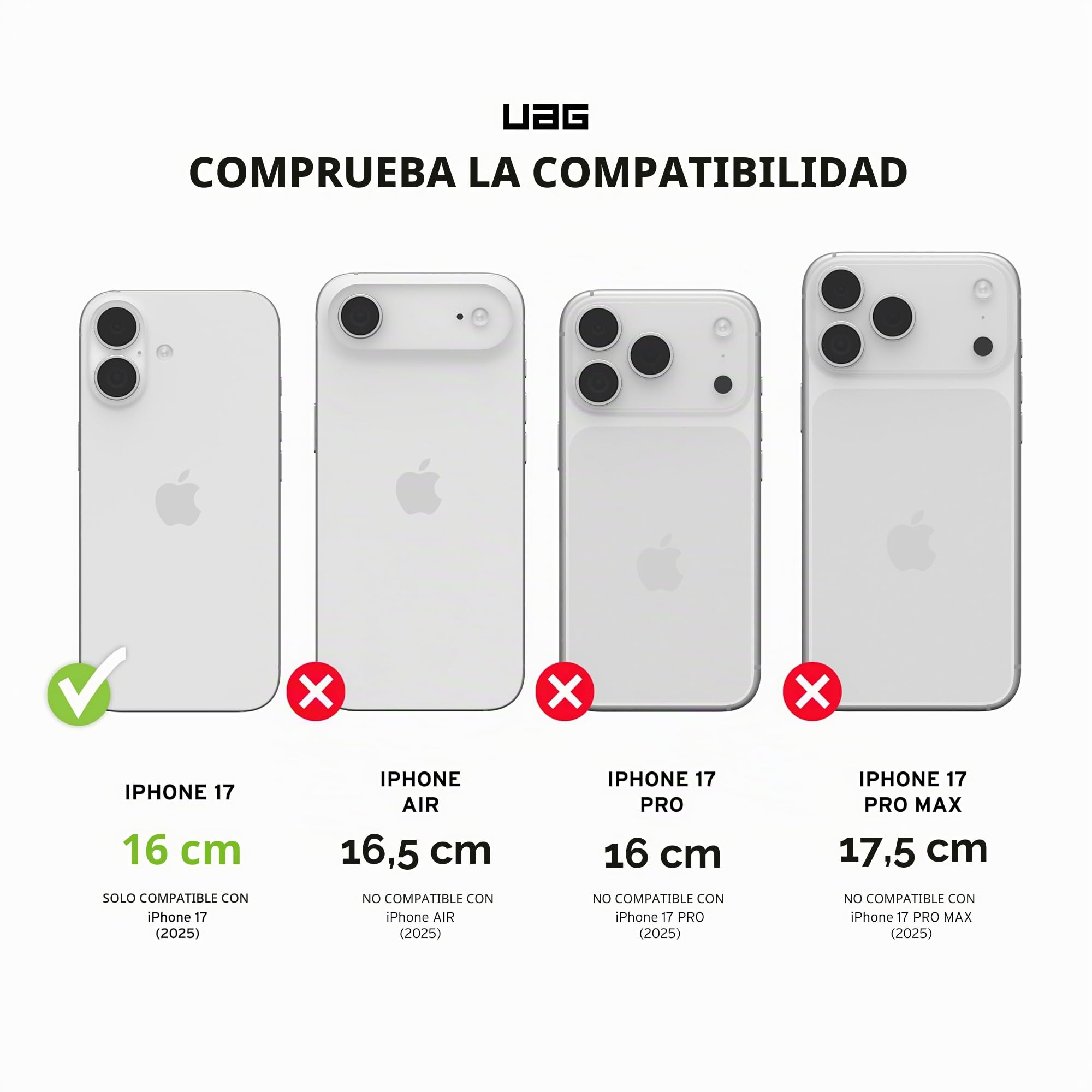 Urban Armor Gear Essential Armor MS Case Compatible con Apple iPhone 17 Funda (Carga inalámbrica/magnética optimizada, 4,6m protección) Negro