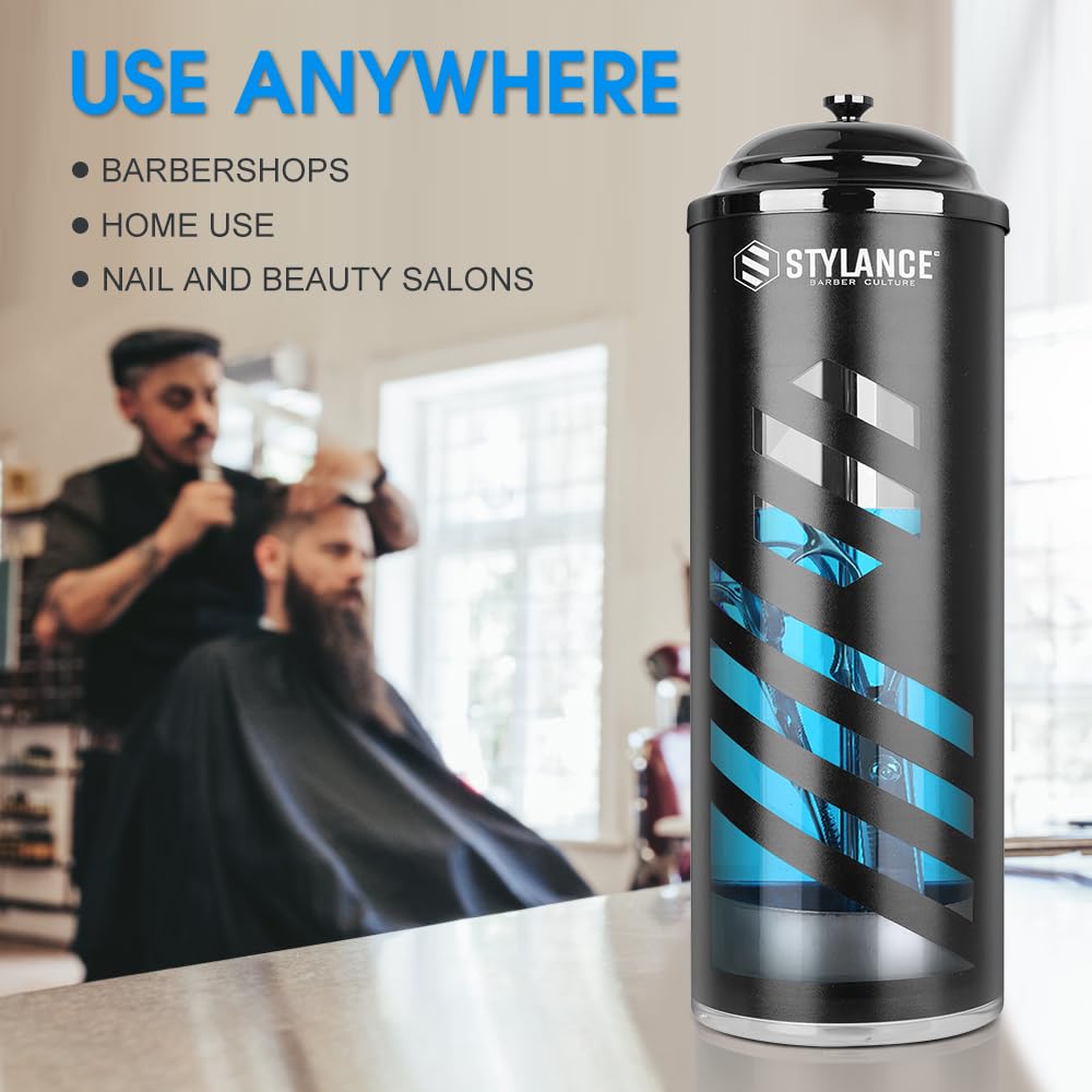 Barber Disinfecting Jar with Removable Basket, Acrylic Salon Tool Container