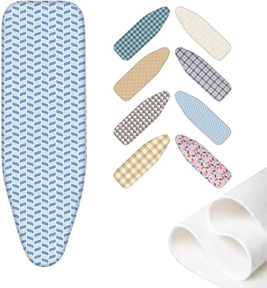 Replacement Iron Board Cover with Padding 36x12 39x13 43x13 48x15inch Cotton Ironing Board Cover and Pad Universal Ironing Board Cover(Blue,39x13in(100x33cm))
