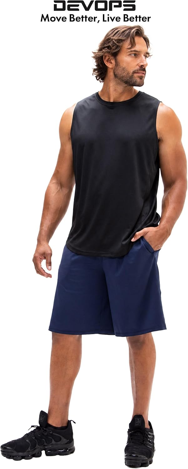 DEVOPS Men's 2-Pack Loose-Fit 10" Workout Gym Shorts with Pockets
