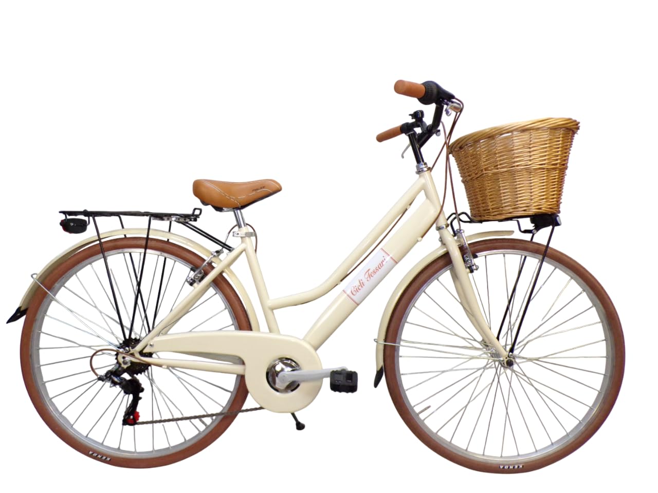 Bicicleta de mujer, de ciudad, de paseo de 28 pulgadas, vintage, retro, cesta de mimbre