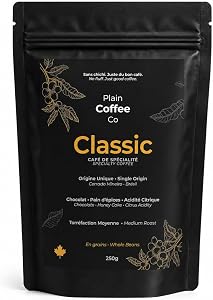 Plain Coffee Co. Classic Single Origin Brazilian Specialty Coffee | Whole Bean | Medium Roast | 100% Arabica | Notes of Chocolate, Honey Cake & Citrus | 250g | Whole Bean, Medium Roast, 100% Arabica, Notes of Chocolate, Honey Cake & Citrus, Specialty
