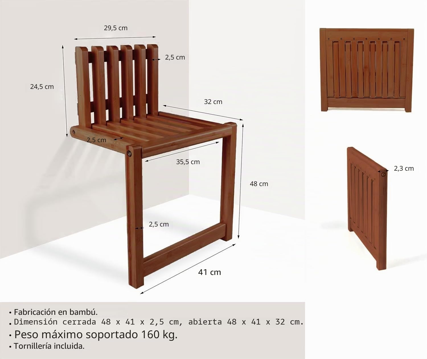 VIBELL - Silla plegable de pared, MM407