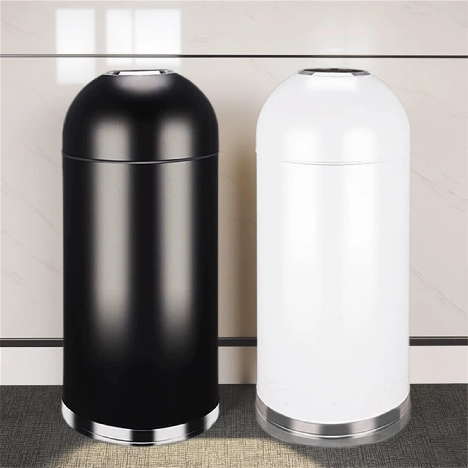 Cubo de basura y residuos para interiores de cocin Botes De Basura Bote for Hoteles Centros Comerciales bote de basura(Negro,Pequeño)
