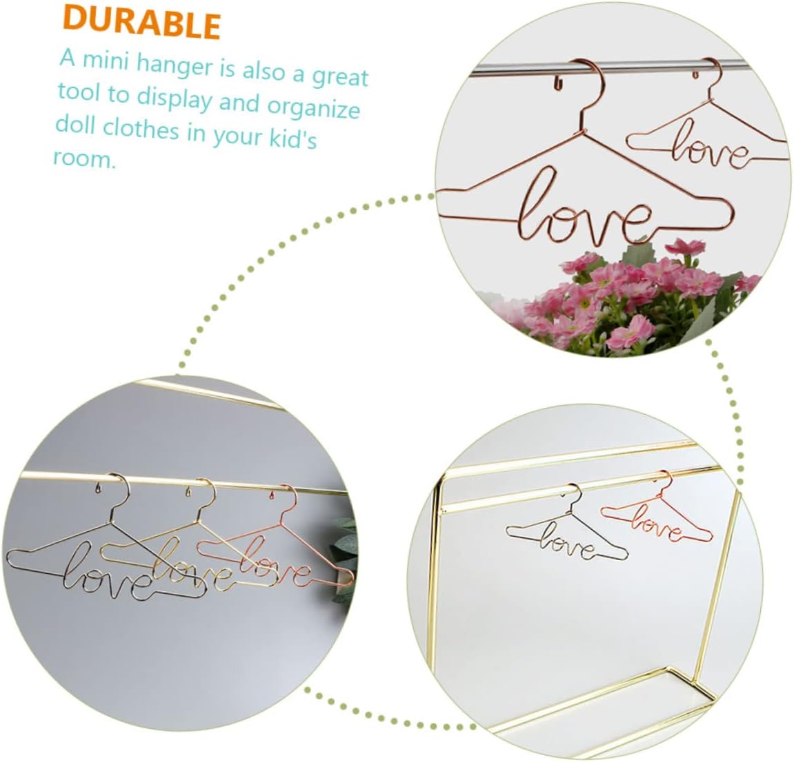 Toyvian 48pcs Mini Metal Doll Clothing Hangers Plated Bjd Doll Accessories for Neat Organization and Display Boys and Girls Rooms