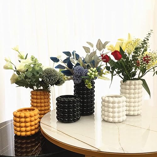 Miniatura 8 de Anding Jarrón blanco. Flores. Jarrón de cerámica blanca para decoración del hogar. Jarrón de hierba de las pampas. Florero bohemio. Jarrón moderno.