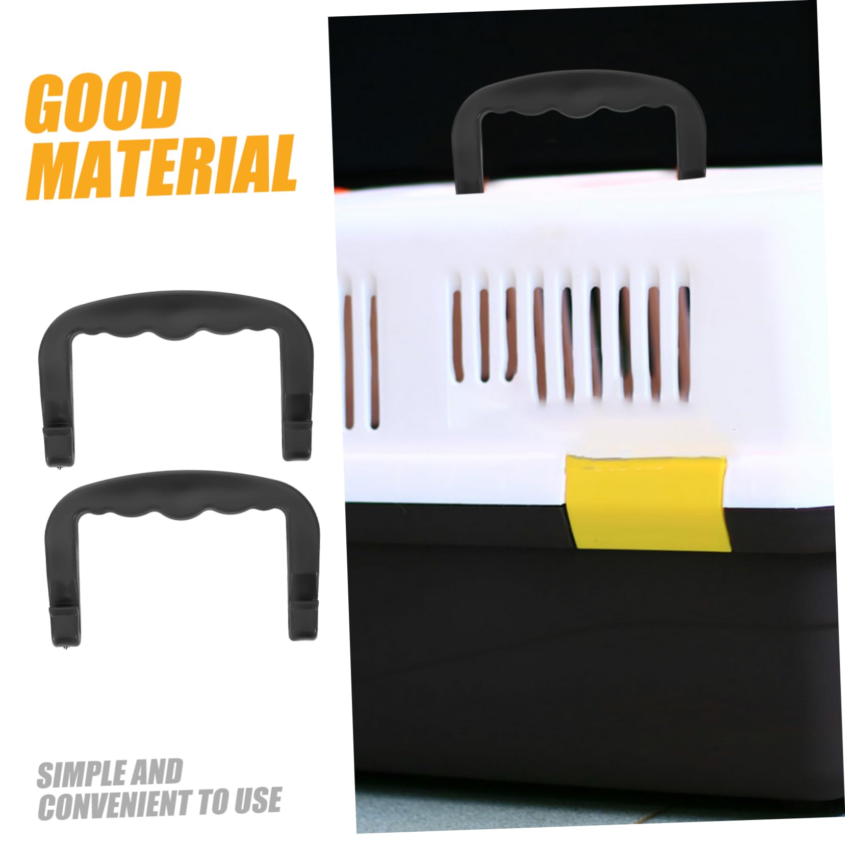 HANABASS Maniglia per Cat Carrier in Plastico Nero, Design Ergonomico senza Odori, 4 Pezzi Adatti per Gabbie e Trasportini di Vari Animali